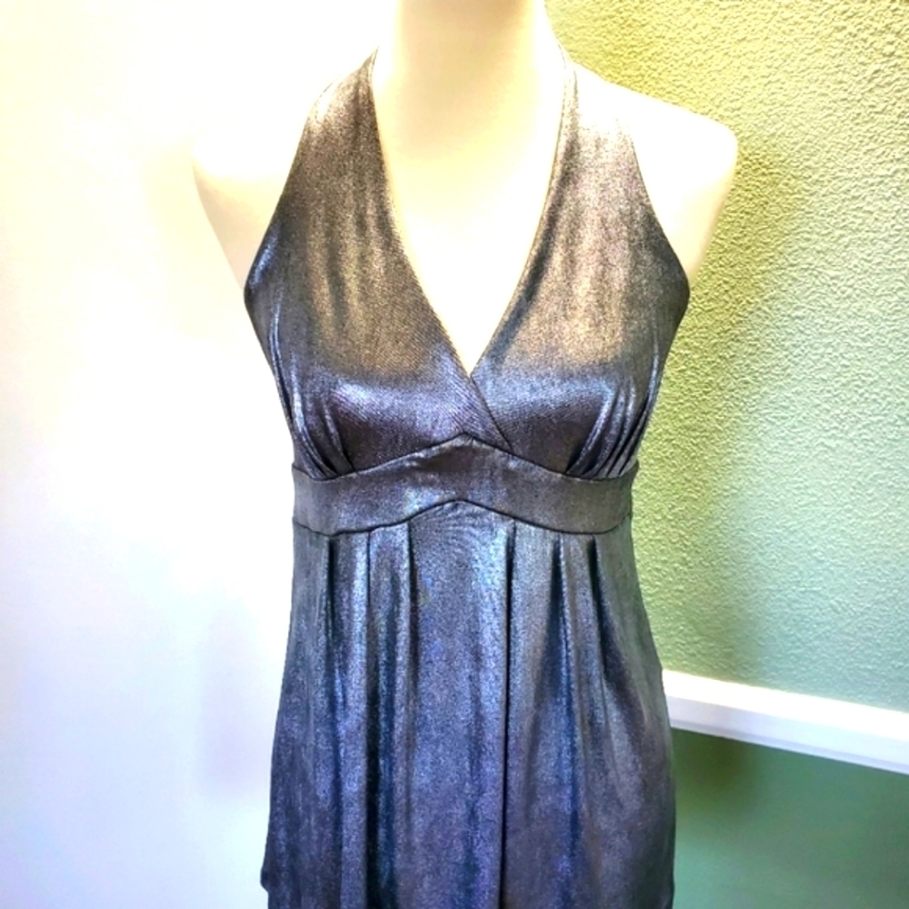 INC Gunmetal Metallic Sleeveless Racerback Blouse
